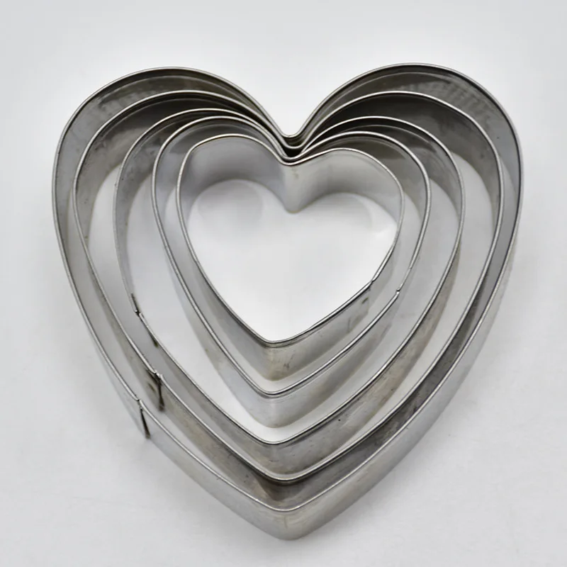 DIY Bakery 5pcs Love Cutter Stainless Steel One-piece Cutter Fondant