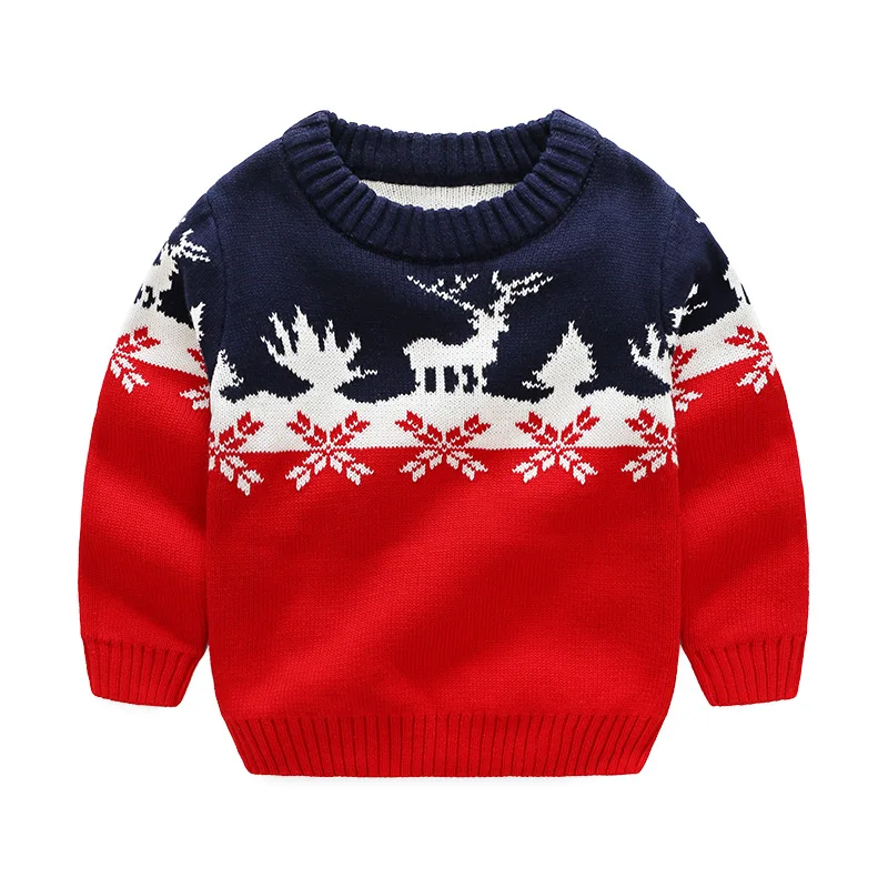 

[Discount Thermal Promoting] Children Christmas Deer Pullover Sweater Brand [OK] Suitable Age: 2-