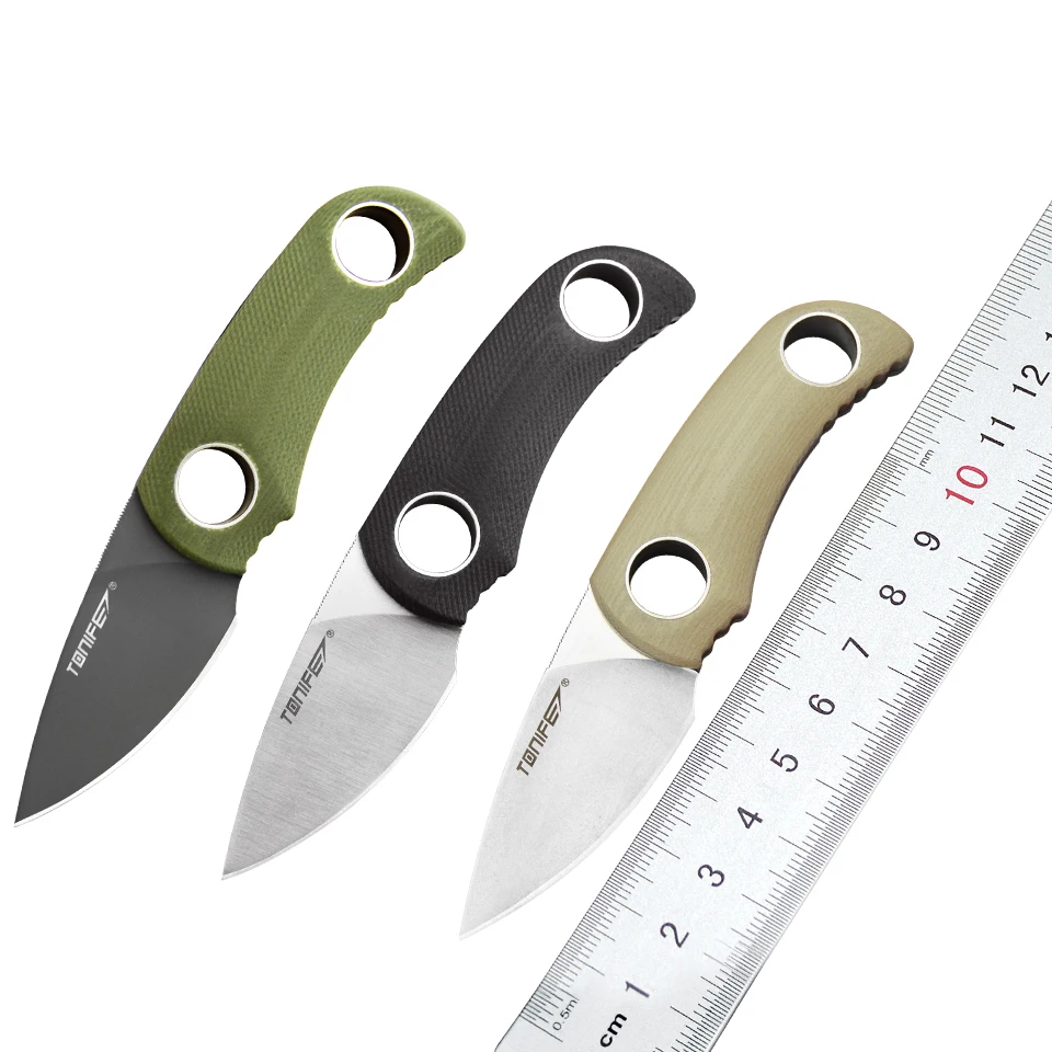 TONIFE Runer EDC Fixed Blade Knife Compact Utility Neck Textured G10 Handle Kydex Sheath Belt Clip Parachute Cord HKT2021 | Спорт и