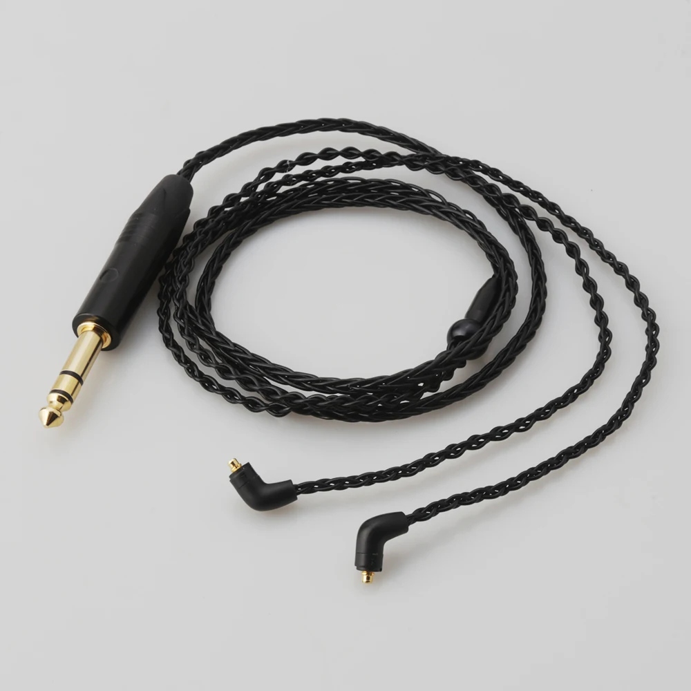 8 Core Silver Plated OCC hearphone Cable For Etymotic ER4 XR SR ER4SR ER4XR ER3sr er3se with 6 35mm plug headphone AM
