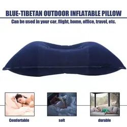 Outdoor Portable Folding Inflatable Pillow Pvc Double Sided Flocking Mini Pillow For Camping Travel Hiking Kamp Office Nece E8l1