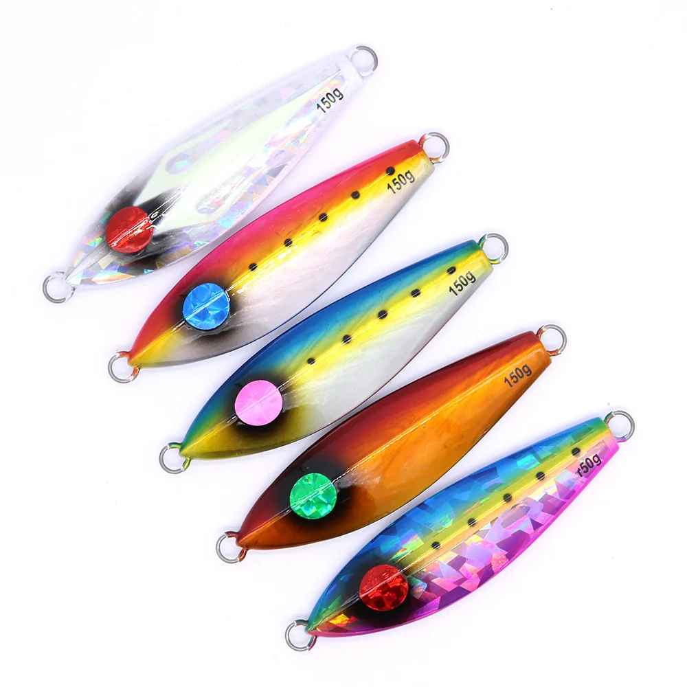 CASTFUN Artificial Baits Jigging Lure Jack Eye Slow 120g 150g 200g 1pc Slow Jigging Lure Fishing Jigs Metal Jigs