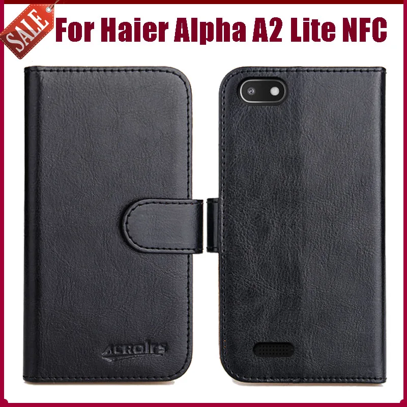 

Hot! Haier Alpha A2 Lite NFC Case 5" 6 Colors Flip Soft Leather Phone Wallet Cover Case Stand Function Card Slots