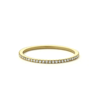 

TR-127 Women's Jewelry Micro Pave Cz Zircon Crystal Wedding Band Eternity Stacking Ring Fashion 1.0mm Rose Gold Anniversary Band