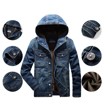 

Denim Jackets for Men hoodie Jacket Man Coats Solid Cotton Button Retro Coat Outdoor Tooling American Casual Wear Drop Shipping