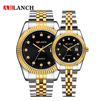 

ARLANCH Fashion Couples Quartz Watch Men Stainless Steel Military Waterproof Sport Watch Men Lady Top Business Leisure Clock