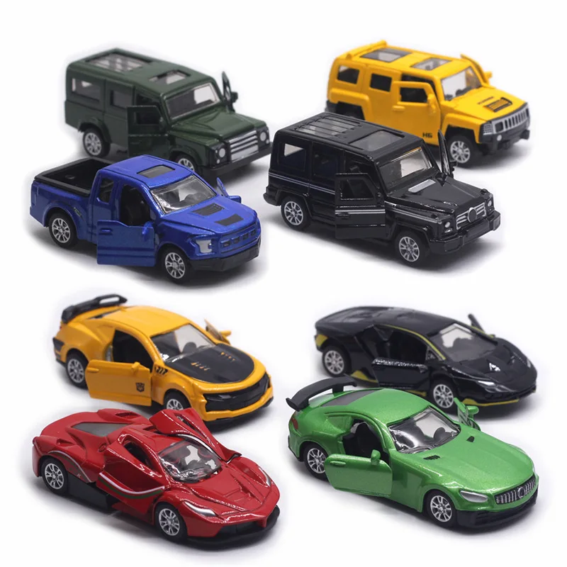 Diecast Scale 1:60 Pull Back Alloy Toy Car Model Metal Simulation SUV Sports Racing Car Model Set Kids Hot Sales Toys For Boys 1pc 1 64 scale sports cars speed wheels racer mach 5 go diecast model cars die cast alloy toy collectibles gifts