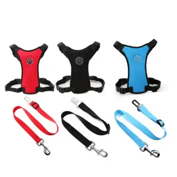 

Dog Pet Harness Collar Adjustable With Car Connector Strap Set Large Medium Small Dog Harnesses Vest Leash Husky Dogs Product 1