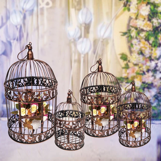 Iron Bird Cage Decoration Family Cage Hanging Flower Frame Bird Cage Prop  Wedding bird cage decoration - AliExpress