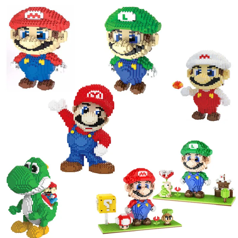 

Mini Blocks Big Model Size Mario Blocks Anime Yoshi DIY Building Toys Juguetes Auction Model Toy Kids Gifts