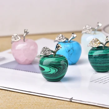 

Natural Crystal Colourful Quartz Stone Opal Apple Office Bedroom Decorations Valentine's Day/Christmas Present DIY Gift