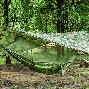 

Outdoor Sun Sheild Quick Open Tent Canopy Awning With Storage Bag Mosquito Net Waterproof Hanging Portable Camping Hammock Set
