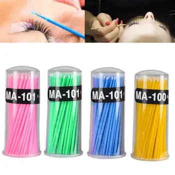 

100pcs Disposable Eyelash Cotton Swab Micro Brush Makeup Brushes Durable Microbrush Applicator Eyelash Extensions Make Up Tool
