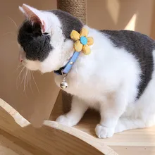 Милый цветок кошка воротник с колокольчиком маленькие свежие цветы кошка ожерелье Тедди Йоркширский терьер ошейник чокер товары для домашних животных
