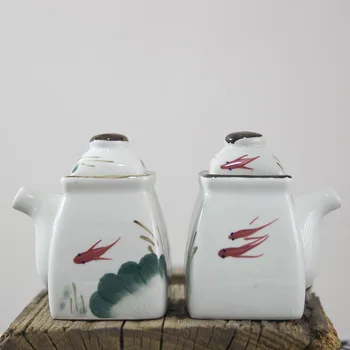 

250ml Nordic Ceramic Oil Pot Soy Sauce Vinegar Bottle Simple Hotel Restaurant Seasoning Pot Home Kitchen Tool Seasoning Bottle