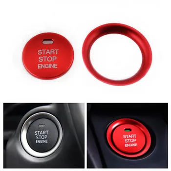 

Aluminum alloy Corrosion-proof Button Cover Ring 2pcs Trim Engine Stop Decoration For Mazda 3 Axela CX-3 CX-4 CX-5