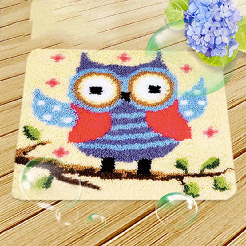 NUBECOM Beautiful Flowers Embroidery Carpet Material Package, DIY Handcraft, Segment Embroidery Carpet, Sofa Cushion Accessories