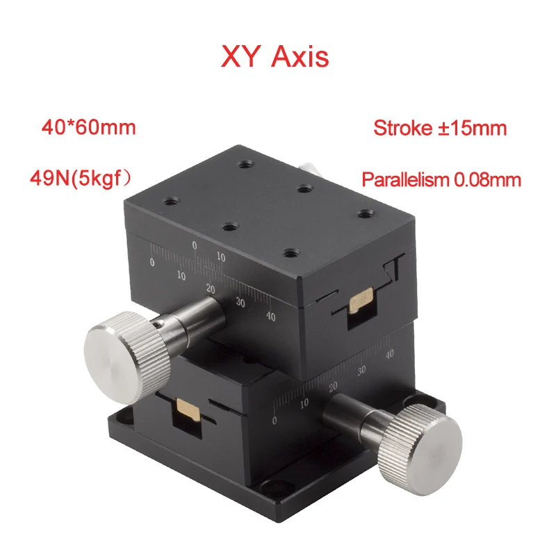 Осевая 40*60 мм Ручная передвижная платформа микрометр скользящая стальная шариковая направляющая раздвижной стол PLWY4060