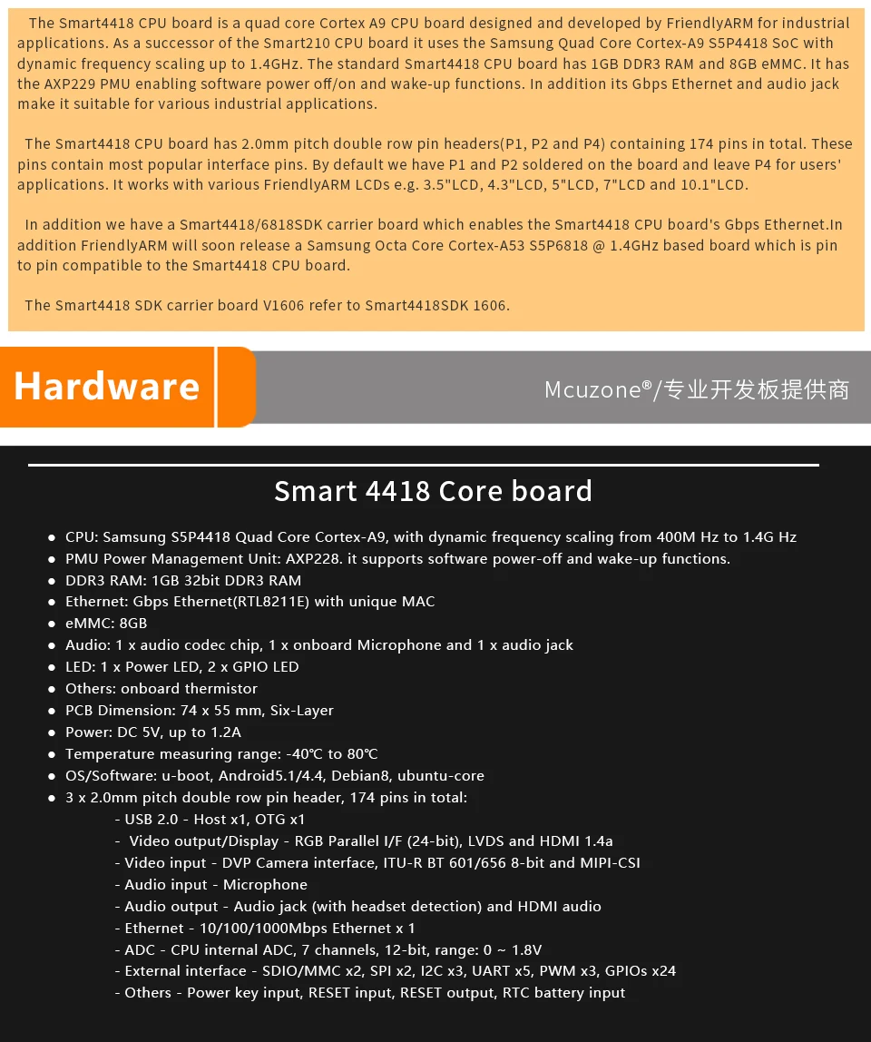 Smart4418SDK демонстрационная плата S5P4418 1 ГБ DDR3 8 ГБ eMMC friendlyarm 4G 4,3 '7'TFT lcd 800*480 800*1280 емкостный экран HDMI