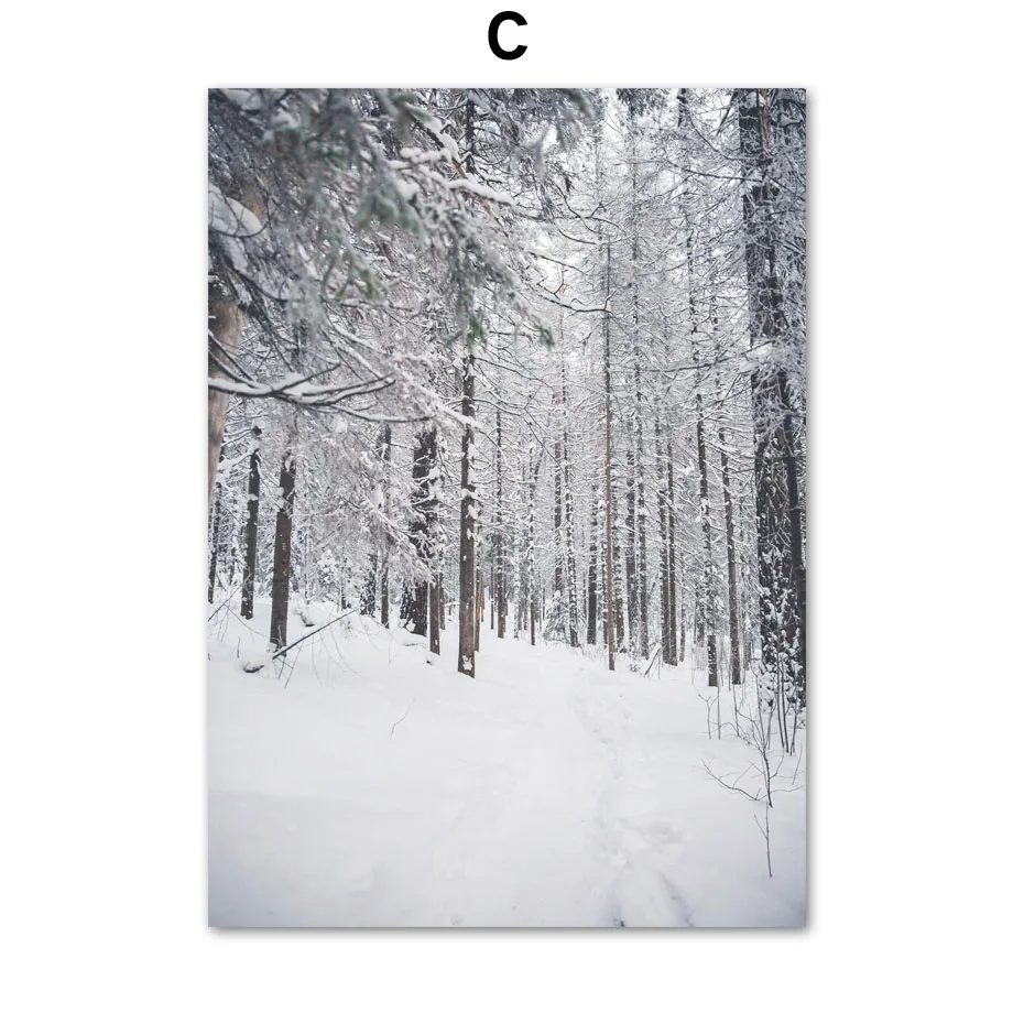 Forest-Bear-Deer-Winter-Snow-Landscape-Wall-Art-Canvas-Painting-Nordic-Posters-And-Prints-Wall-Pictures (5)