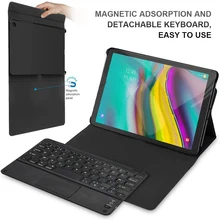 For Samsung Galaxy Tab S5e 10.5 Tablet Cover Touch Bluetooth Keyboard + Leather Protective Case Magnetic And Detachable Keyboard