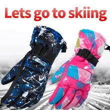 Теплые зимние водонепроницаемые лыжные перчатки для мужчин, женщин, мальчиков и девочек, перчатки для сноуборда, мотоциклетные Зимние перчатки для катания на лыжах, альпинизма, верховой езды