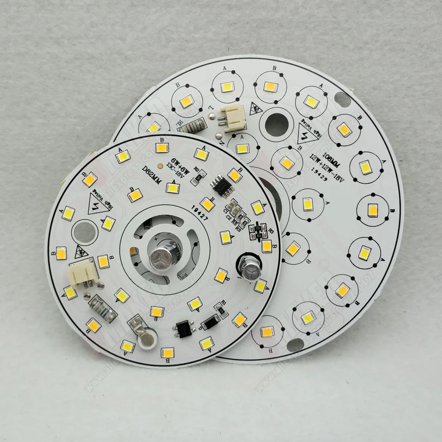 6W+ 6W AC220v led pcb со встроенным IC драйвером для лампы, диамизируемый цвет водителя алюминиевая пластина доска