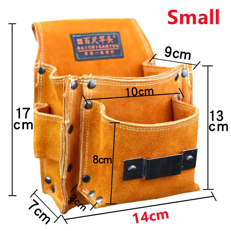 Multi-function Waist Pack Repair Tool Storage Bag Genuine Leather  Hardware Tool Pocket Wrench Pliers Screwdriver Storage Bag tool chest Tool Storage Items