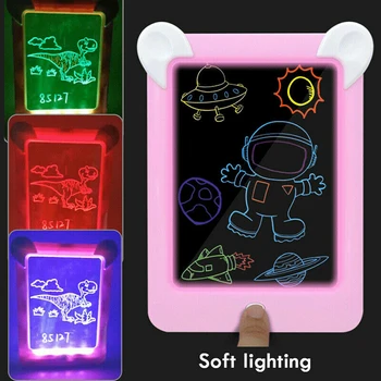 

3D Handwritten Message Board LED Shining Drawing Board Electronic Fluorescent Word Pad Gift for Children Birthday
