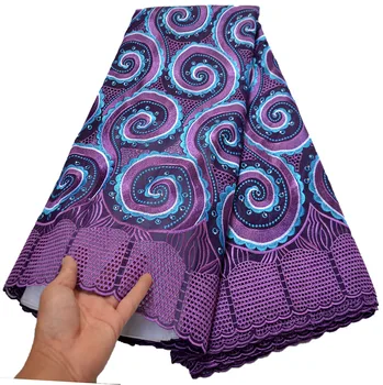 

Swiss Dry Lace Fabric Austria Latest Purple Color Embroidery African Popular High Quality Switzerland Style Good Price Nigeria