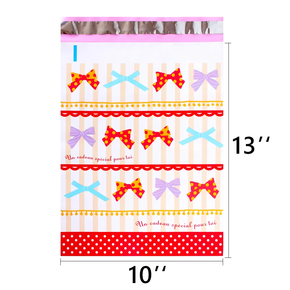 Speedy Mailers 100 шт 26*33 см 10*13 дюймов напечатанный лук-узел шаблон поли почтовый самозапечатывающийся пластиковый почтовый конверт Сумки