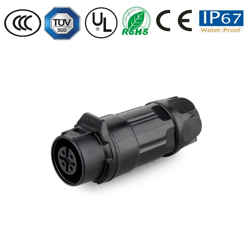 IP67 4 контактный 5А PBT пластиковый круглый разъем водонепроницаемый светодиодный