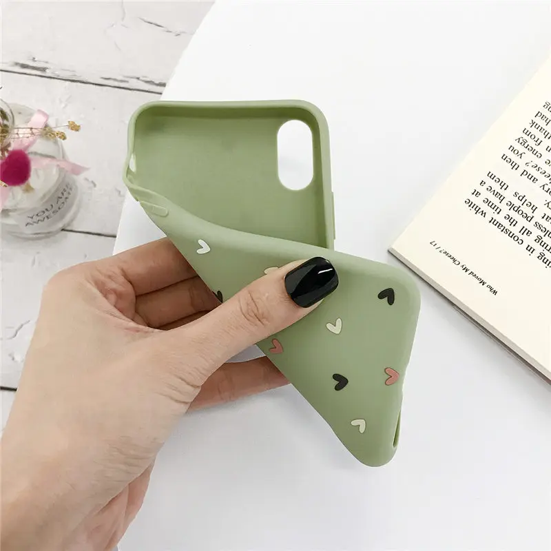 Lovebay силиконовый чехол для телефона с сердечком для iPhone 11 Pro X XR XS Max 7 8 6 6s Plus 5 5S SE карамельный цвет оболочка мягкая ТПУ задняя крышка