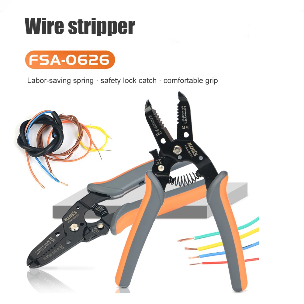 

FSA-0626 /FSA-0626B Multi-function Solar Wire Stripping Plier With Cable Cutter Φ0.6-2.6mm (22-10AMG)Wire Stripping Tools