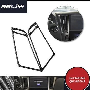 

2pcs Car Styling Carbon Fiber Interior Console Air Vent Outlet Cover For Infiniti Q50 Q60 2014-2019 Car Accessories