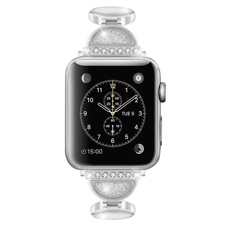 Ремешок для Apple watch band 5 4 44 мм 40 мм Женский зыбучие пески алмаз correa iwatch band 3 2 1 42 мм 38 мм браслет аксессуары для часов
