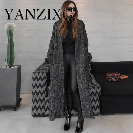 New Korean Style Autumn and Winter Women Woolen Coat Female Loose Ladies Woolen Coat Pluz Size Women Clothing F193