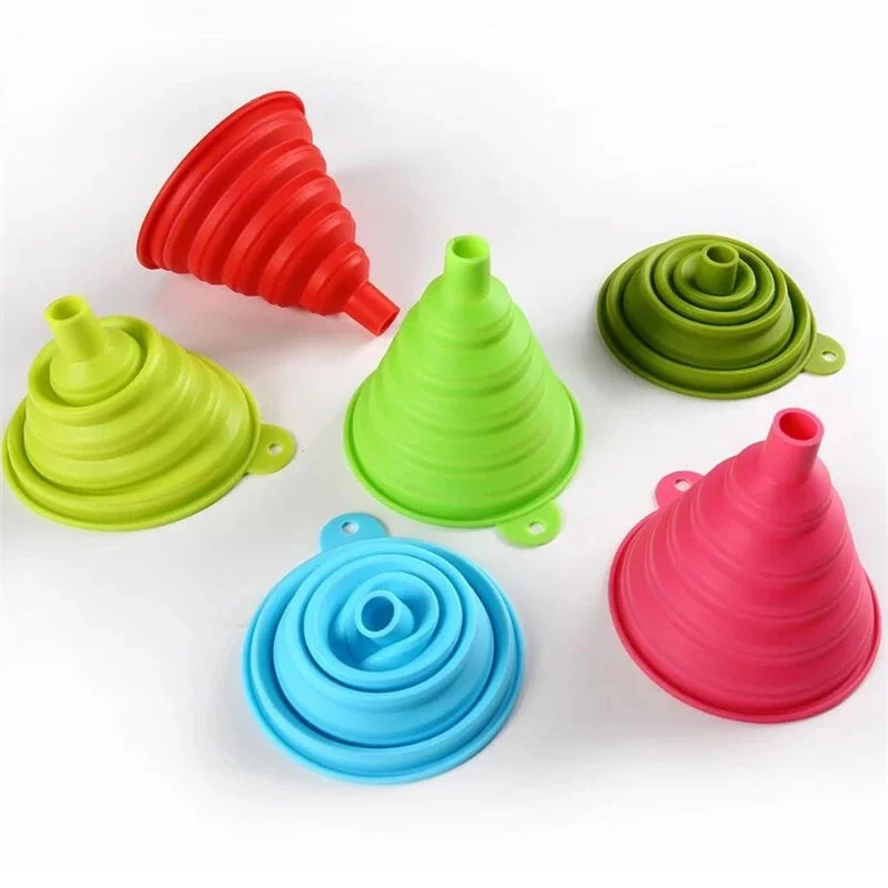 1pcs Silicone Folding Telescopic Long Neck Funnel Household Liquid Dispensing Hungging Mini Funnel Kitchen Tools Accessories 70%