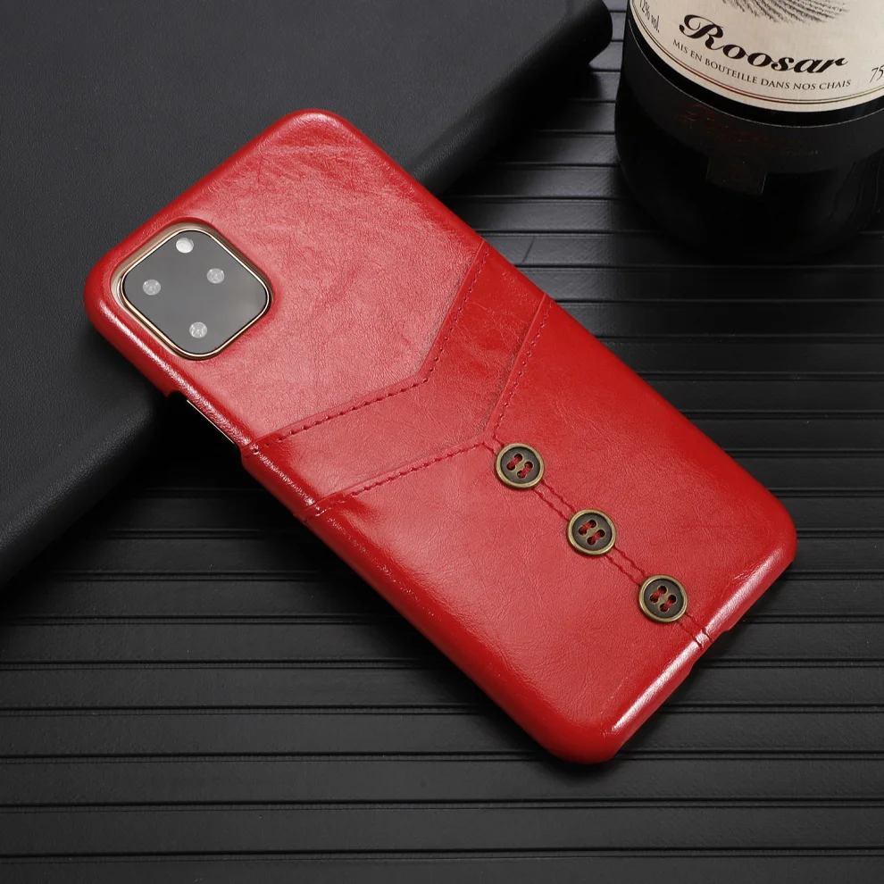 Винтажный чехол из искусственной кожи восковой кожи для Apple iPhone 11 Pro, чехол для задней карты для iPhone 11 Pro, чехол для телефона iPhone 11 Pro Max