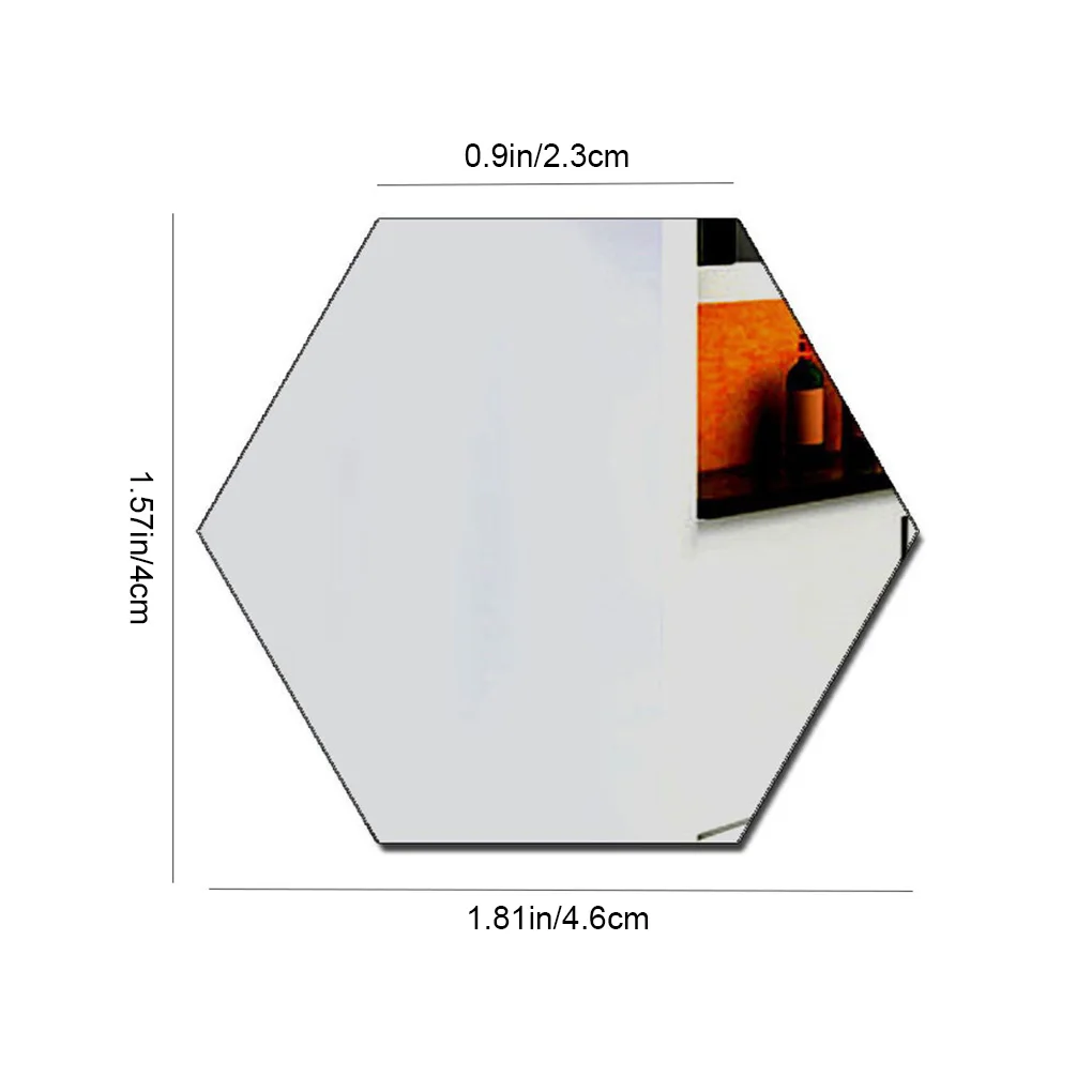 12pcs 3D Hexagon Bathroom Mirror Sticker Home Living Room Sofa TV Background Wall Decal Decor Acrylic DIY Sticker 6