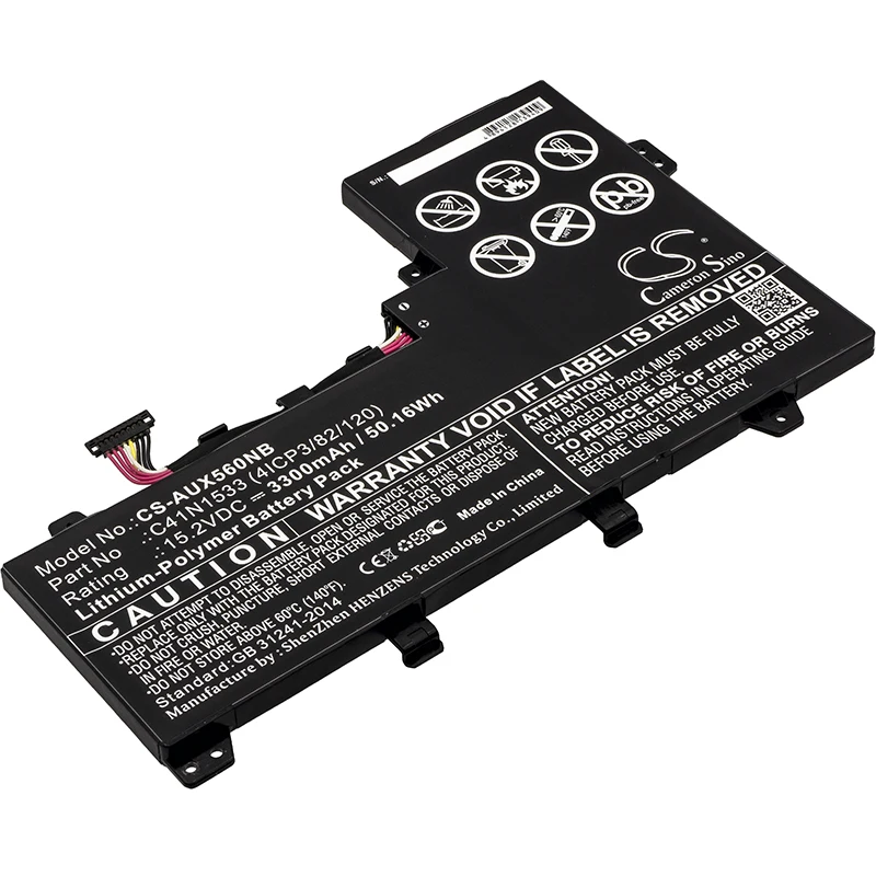 Аккумулятор Cameron Sino 3300mAh для Asus Q524U, Q524UQ-BBI7T14, Q534U