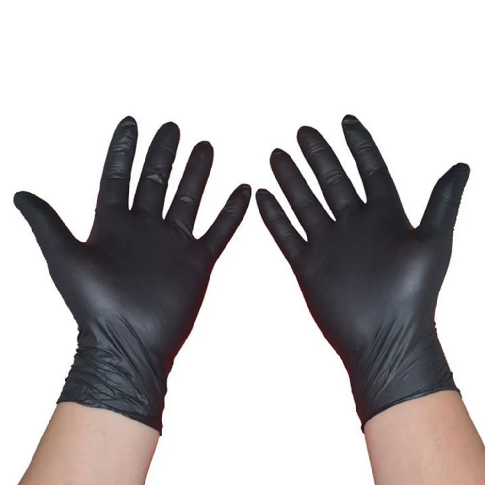 LESHP, 100 шт./лот, механические перчатки, нитриловые перчатки, для домашней уборки, для мытья, черные, лабораторные, для дизайна ногтей, антистатические перчатки