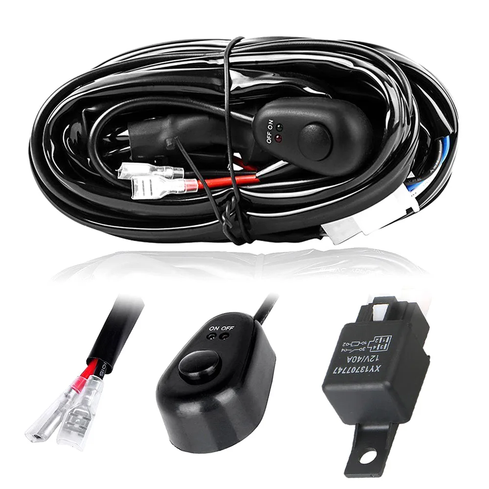 12V автомобильное проводное реле Жгут Комплект для внедорожного светодиодный рабочий свет с переключателем оптом