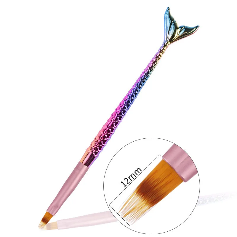 New 5pcs/set Colorful Mermaid Design Nail Brush Acrylic Drawing Pen Sawtooth Flower Pen Light Therapy Pen Painted Pen Tools 5