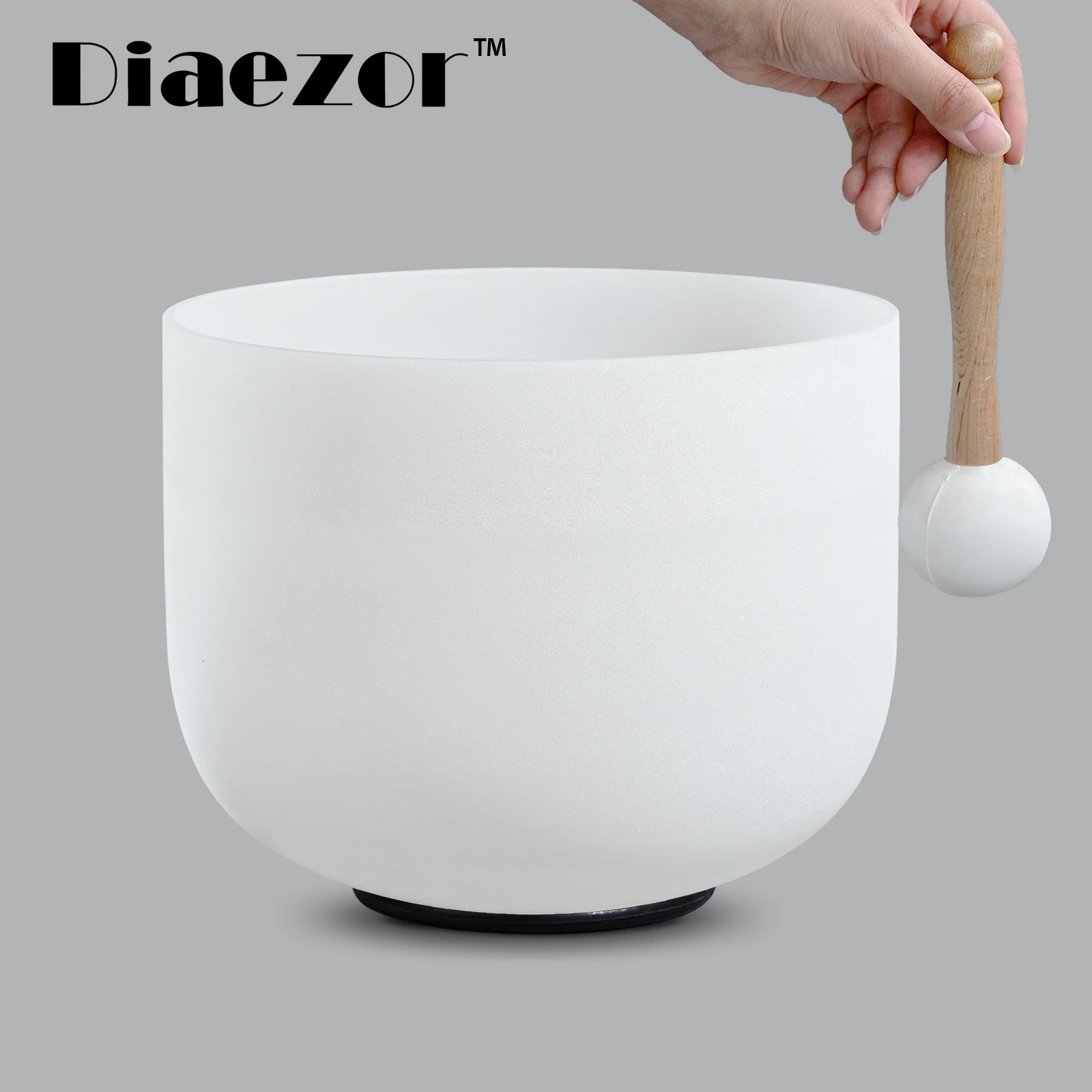 

6 Inch F# Note Thymus Chakra Frosted Crystal Singing Bowl for Meditation /Sound healing+ free 4 accessories