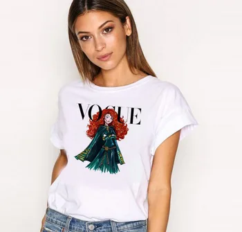 

Vogue Princess Print T Shirt Women Short Sleeve O Neck Loose Tshirt 2020 Summer Fashion Women Tee Shirt Tops
