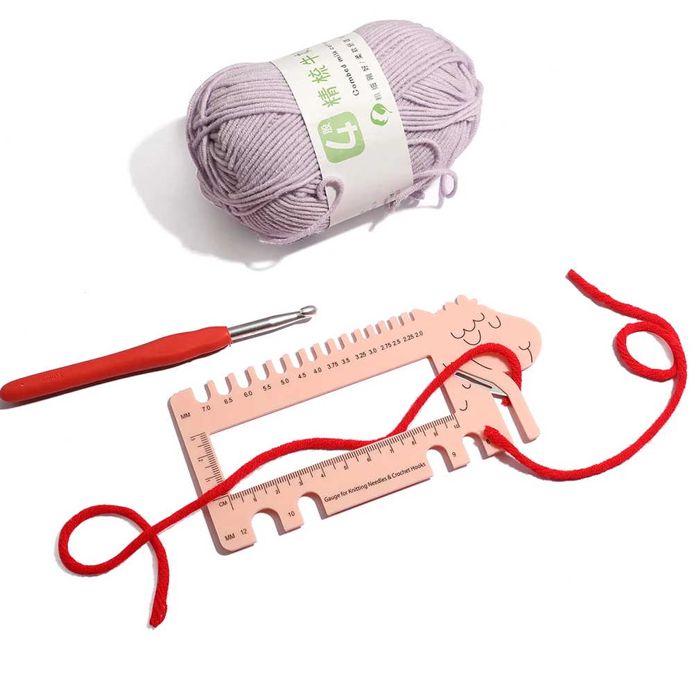 Crochet Hooks Crochet Needles DIY Sheep Shape Sewing Knitting Needles Gauge Size Guide Crochet Hook Ruler Measure Gauge Tool Accessory