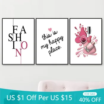 Kaufen Nagellack Wand Kunst Leinwand Malerei Poster Und Drucke Moderne Modulare Bild Mode Kunst Malerei Wand Für Salon Home Decor
