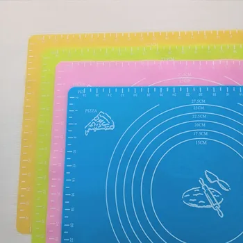 

1PC 40*30 cm Sweet Color Silicone Nonstick Pastry Mat Kneading Dough Mat Scale show Baking Board Cake Tools Kitchen Utensils