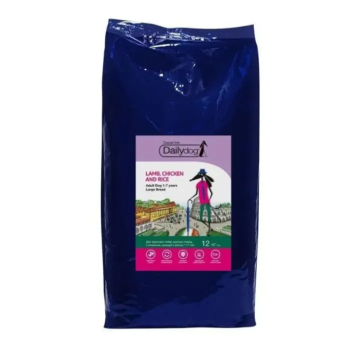 Dailydog Casual Adult Large Lamb&ampChicken and Rice сухой корм для крупных пород с бараниной курицей и